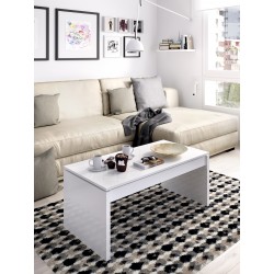 Mesa de Centro Elevable Essen Acabado Blanco Brillo de 102x50x43 cm