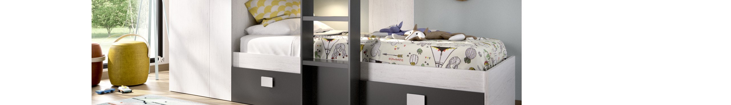 Camas tren para dormitorio juvenil e infantil