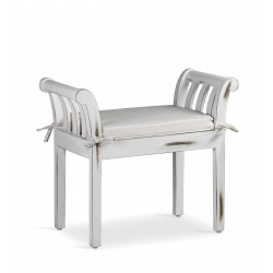 BANQUETA KYRA BLANCA CON COJÍN 65*37*65