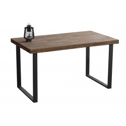 Mesa de Comedor Kove de 140 x 80 de Madera Roble Americano / Metal Negro