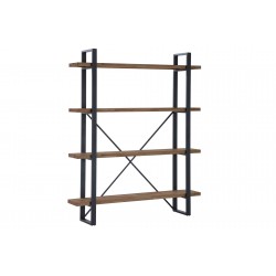 Estantería alta Kove 150 cm. Madera Roble / Metal Negro