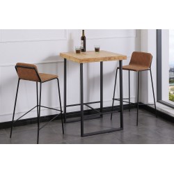 Mesa de Cocina Alta Kove 70 de Madera Roble / Metal Negro