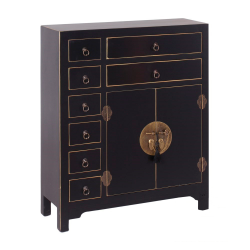 Recibidor- Mueble Auxiliar Oriental Negro de 73x26x90 cm