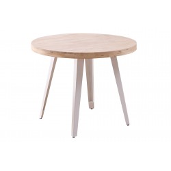 Mesa Redonda Kove Roble Natural / Metal Blanco
