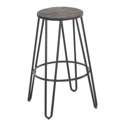 Taburete Alto Ronda de Metal y Madera