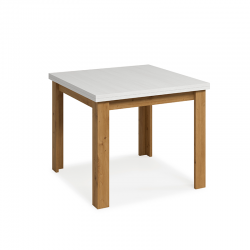 Mesa de Comedor Kata tipo libro de 90x90 cm Extensible a 180 cm Bicolor Blanco / Artisan
