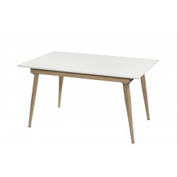 Mesa de comedor Forest extensible de 140-180x90 cm. lacada blanca