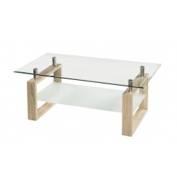 MESA CENTRO CRISTAL Y ROBLE 