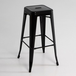 Taburete alto  metal  color negro