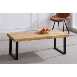 Mesa de Centro Kove Madera Roble / Metal Negro de 120x60 cm.