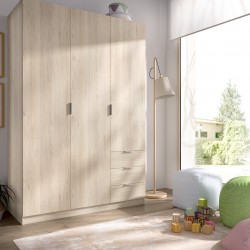 Armario Efren de 3P3C Natural 121 x52 x 184 cm.